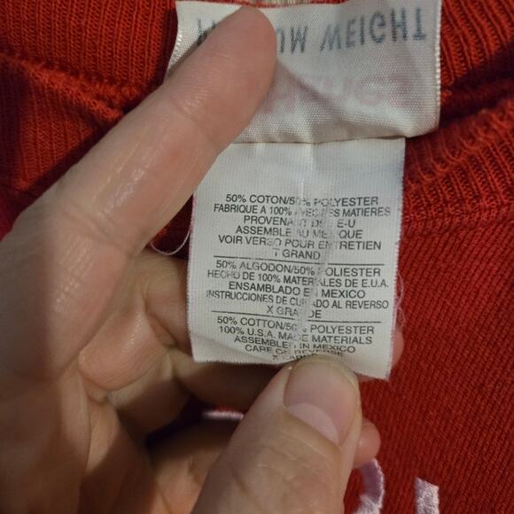 Red Christmas Sweatshirt Hanes Premium Weight 0253 - Picture 6 of 8